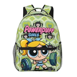 The Powerpuff Girls backpack with large capacity — a laptop backpack for daily commuting, business, and hiking; casual cartoon design; The Powerpuff Girls merchandise travel daypack and school bag for kids, women, men, and gift giving.