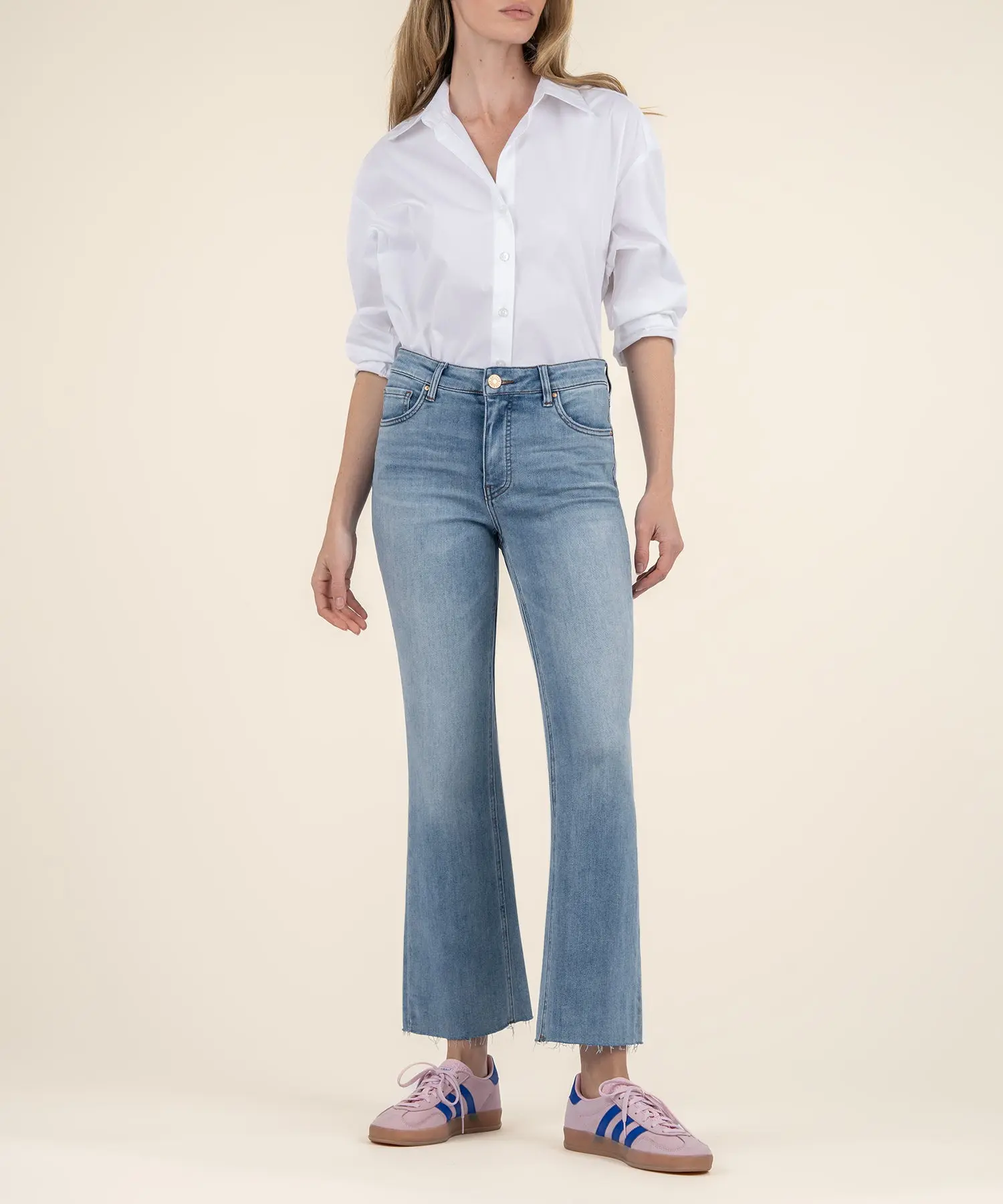 Kelsey High Rise Ankle Flare in Honest Wash
