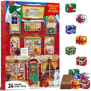 (A)Madelaine Chocolate Advent Calendar – 24 Premium Milk Chocolates, 8oz, Holiday Countdown Treat for Christmas