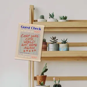 HUGANE Funny Retro Chef Wall Art Poster, "Was Cute Would Eat Here Again" Kitchen Decor, 12x16 Inches Home Supplies Wall Art Print