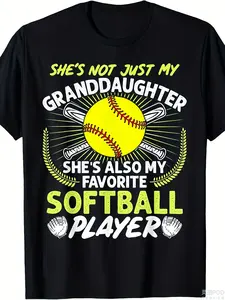 Men's & Women's Retro Softball Grandma Slogan & Fastpitch Player Graphic T-Shirt - 100% Softball/Pure Cotton Tee, Casual Round Neck Short Sleeve Shirt for Coaches, Players, Grandmothers - Machine Washable Softball Apparel
