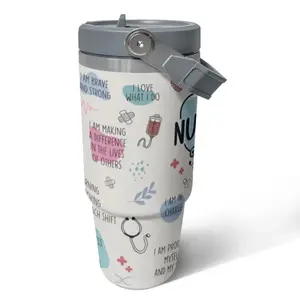 30oz Insulated Nurse Tumbler - Stainless Steel Coffee Mug & Water Bottle for Women Nurses & Medical Assistants - Flasks, Drinkware cup