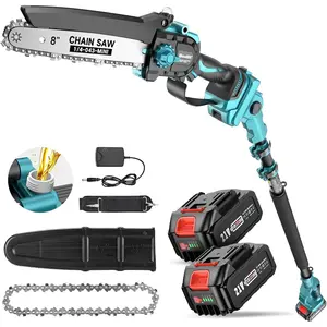 SeeSii 2-IN-1 Cordless Pole Saw & Mini Chainsaw, 8-inch Electric Saw Brushless with 2 * 4.0Ah Battery, 16-Foot MAX, Chain Saw with Extension Pole for Wood Cutting Trimming Branch CH810 #TikTokShopBlackFriday