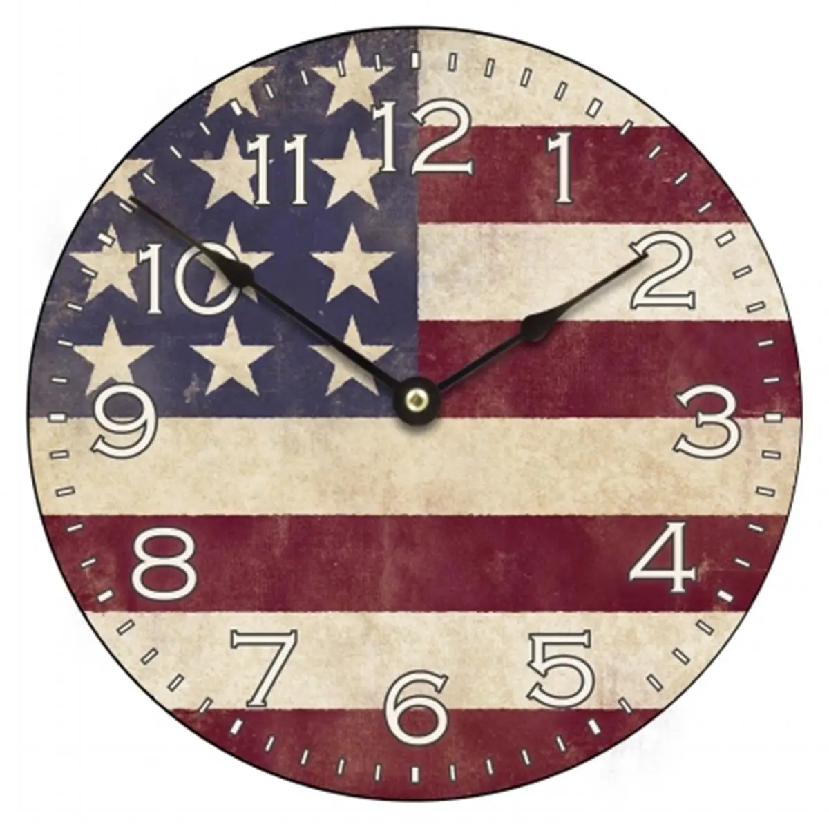 La Crosse 404-2631F 12-in Round Open-Faced Analog Clock - Quartz, Battery-Powered, Wood-MDF-Metal Construction, Indoor Home Decor, Home Supplies