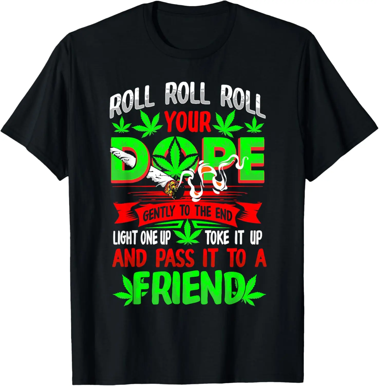 Women's Short-Sleeve Cotton Casual Distressed Graphic T-Shirt - Funny Weed Pot Lover, Joint Rolling Friend, Marijuana Smoking Theme, Shortsleeve, Round Neck, Top