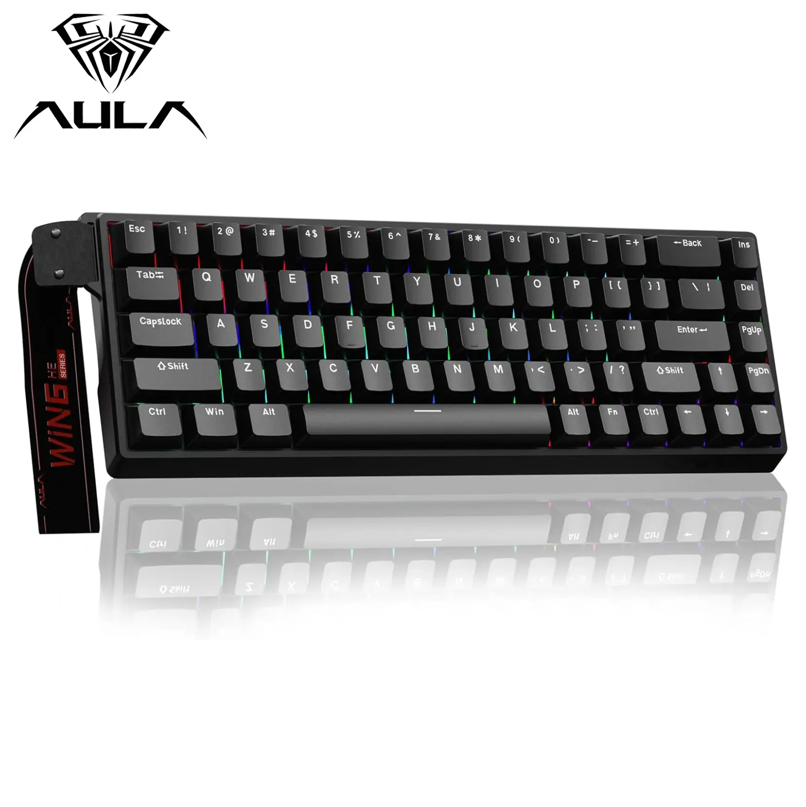 AULA WIN68 HE Mechanical Gaming Keyboard Accessory, 60% Layout, Hall Effect Magnetic Switch, Adjustable Actuation Fast Trigger Mode, 8000Hz Polling Rate, RGB Backlit, Wired Black for Laptop/PC Gamers, Computer Keyboards, Keyboard Accessory Keyboards