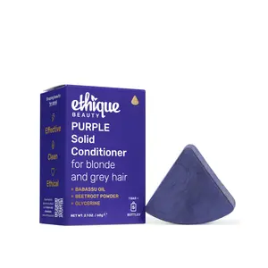 Ethique Purple Conditioner Bar - For Blonde and Grey Hair - Babassu Oil, Beetroot Powder, Betaine