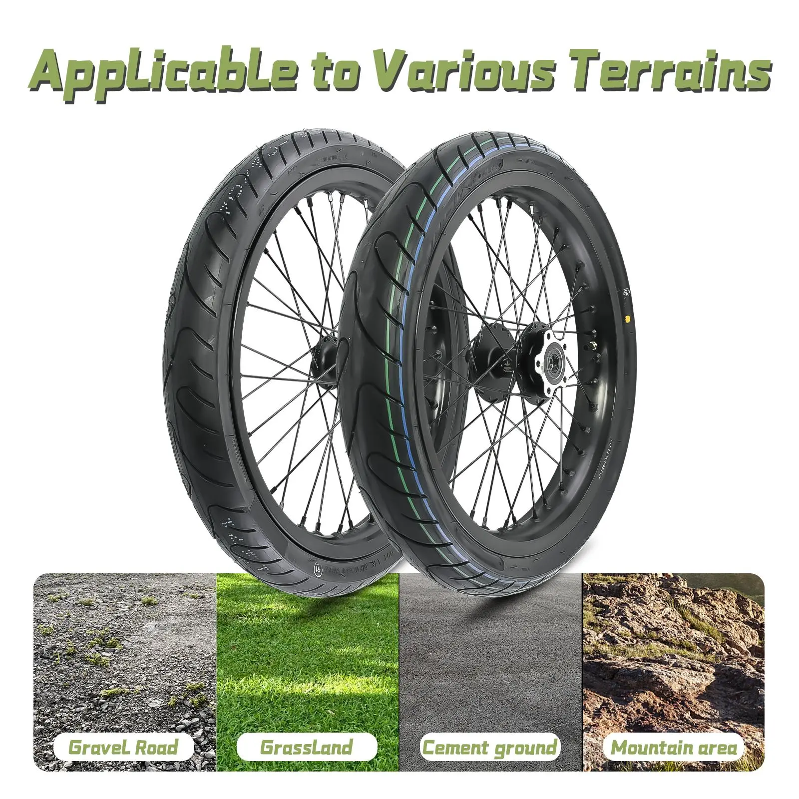 17 Inch Wheels for Surron Light Bee X S Supermoto Wheel Set on Road Wheels Set for Segway X160 X2160 17" OEM Supermoto Wheelset Enhance Reliable Perfect Fit