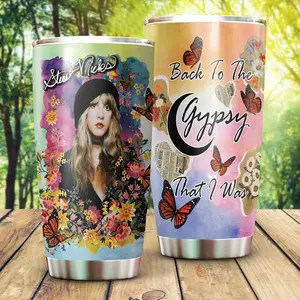 Vintage Stevie Nicks Tumbler Back To The Gypsy Collage Art Rock N Roll Gift