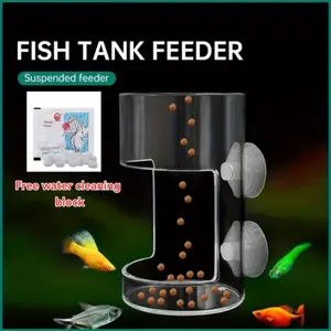 Aquarium Feeder Non-slip Essential Fish Tank Supplies Fish Food Plastic Buoyancy Ring for Floating Food Contains water cleaning tablets