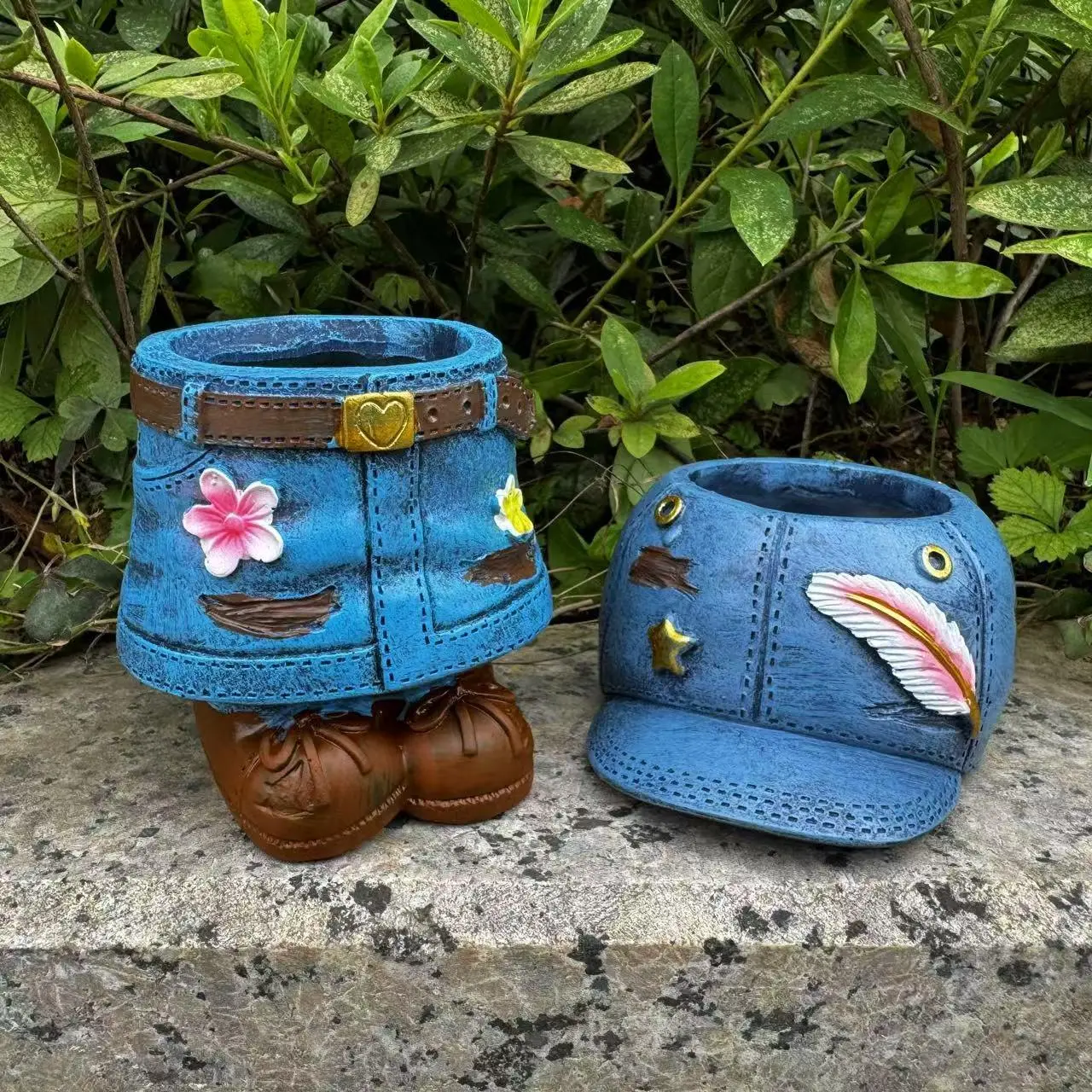 Vintage Cowboy Design Garden Decor Planter, Garden Planters, Cowboy Hat & Pants Set, Rustic Resin Succulent Pot, Outdoor Plant Pots, Pot for Plants, Outdoor Flower Pot for Patio Decoration