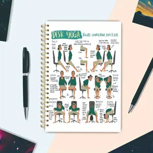  1pc 5.5x8.3in Elderly Chair Yoga Notebook - Desk Yoga Poses for Chair Exercises, Elderly Fitness, Home & Gym Workout, Beginner-Friendly Yoga Routine Planner - Ideal Gift for Seniors & Yoga Enthusiasts, Senior Fitness Tracking, Illustrated Exercise Guide
