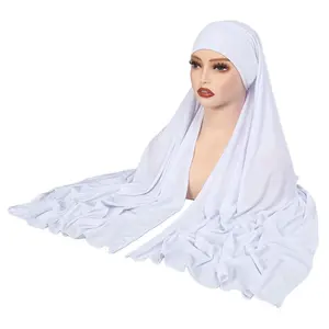 Crystal Hemp Women's Hijab - Solid Color Soft Elastic Turban Headscarf for Muslim Ladies, Middle Eastern Style Head Wrap Does not apply