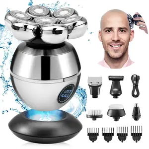 7D 6-in-1 Electric Head Shaver for Bald Men, Floating Rechargeable Skull Razor, Wet & Dry Cordless Groomer for Men, Back & Body Shaving, Perfect Father’s Day Gift