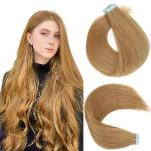 Jessie's Wig #27 Honey 16-26Inch 20Pcs Tape In Hair Extensions Remy Human Hair Straight Tape In Hair Extensions for Daily Use