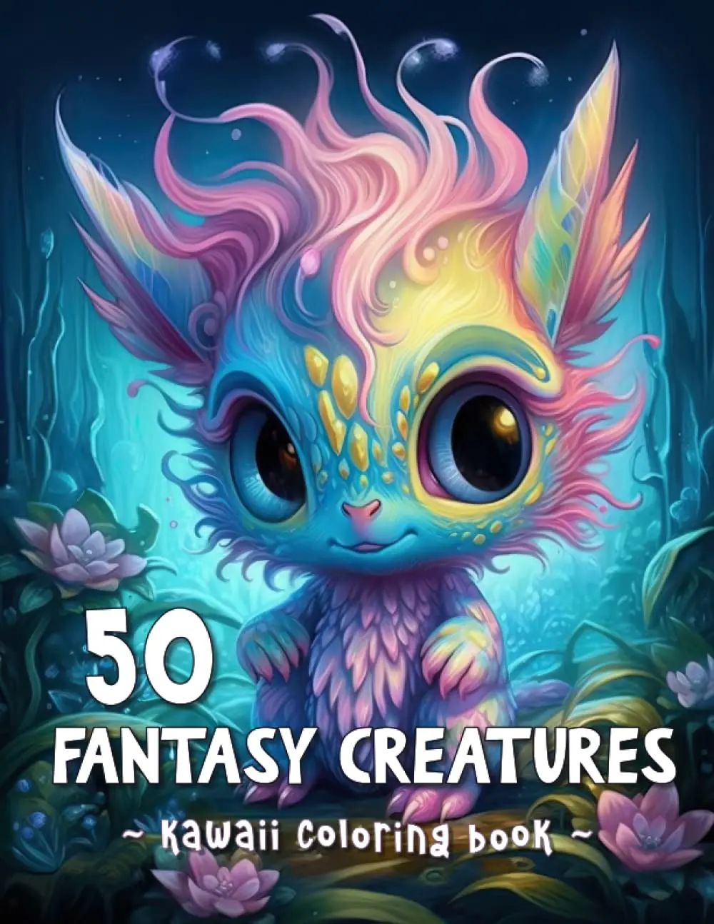 Fantasy Creatures Coloring Book: Kawaii coloring book with cute fantasy dragons, unicorns and mythical creatures, for all ages, Smith and Daisy, Paperback