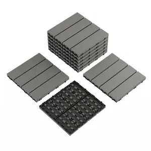 Durable Waterproof Interconnected Deck Tiles - 12"x12" Plastic Patio Flooring for Pool, Balcony, Backyard, Garden, Porch, Walkway