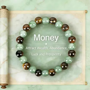 Lucky Crystal Bracelet - Fortune-Attracting Green Crystal Healing Stones & Sea Sediment Beaded Bracelet, Gorgeous Lucky Gemstones, Perfect Commemorative Holiday Gift