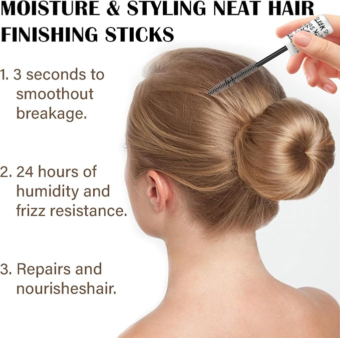 1/2/3Pack Hair Wax Stick, Hair-Styling Waxes, Gel Tamer for Flyaways, Long Lasting Hold, Women Girls Hair Bun Maker & Styling Cream, Kids Baby Hair Slick Stick  Creating a Sleek, Polished Look.0.46FL.OZ