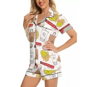 Chipotle Mexican Grill Pajama Set, Set Short Pajama , Casual Comfy Short Sleeves, Loungewear Nightwear Pajamas