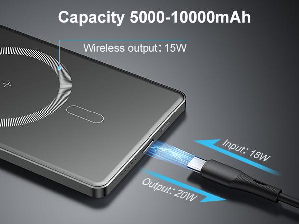 [Trusmí ] for Magsafe Portable Charger,5000mAh Slim Wireless Magnetic Power Bank with USB C Charging,Travel Essential for Magsafe Battery Pack Compatible with iPhone 17/16/15/14/13/12 Series,Graphite Gray