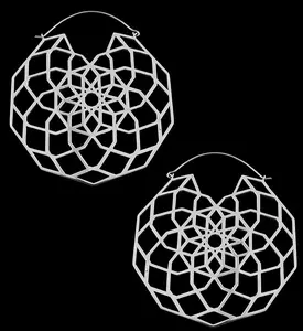 Silver Labyrinth Titanium Hangers - Earrings