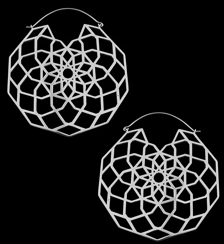 Silver Labyrinth Titanium Hangers - Earrings