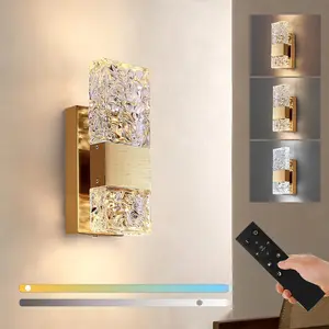 2024 Wall Sconces, Hardwired Modern Indoor Wall Lights 3000K-6000K Dimmable LED Wall Lights With Remote For Bedroom, Living Room, Hallway, Bathroom Vanity Fixtures (1 count)