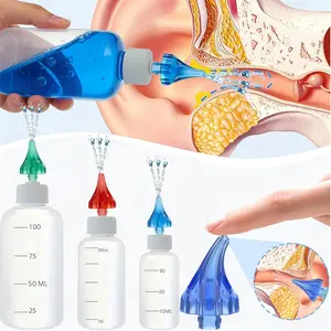 Home Ear Cleaner, Ear Canal Cleaning Rinser with Scale, Multi-Color Nozzle Set, Safe and Convenient Wax Removal Tool