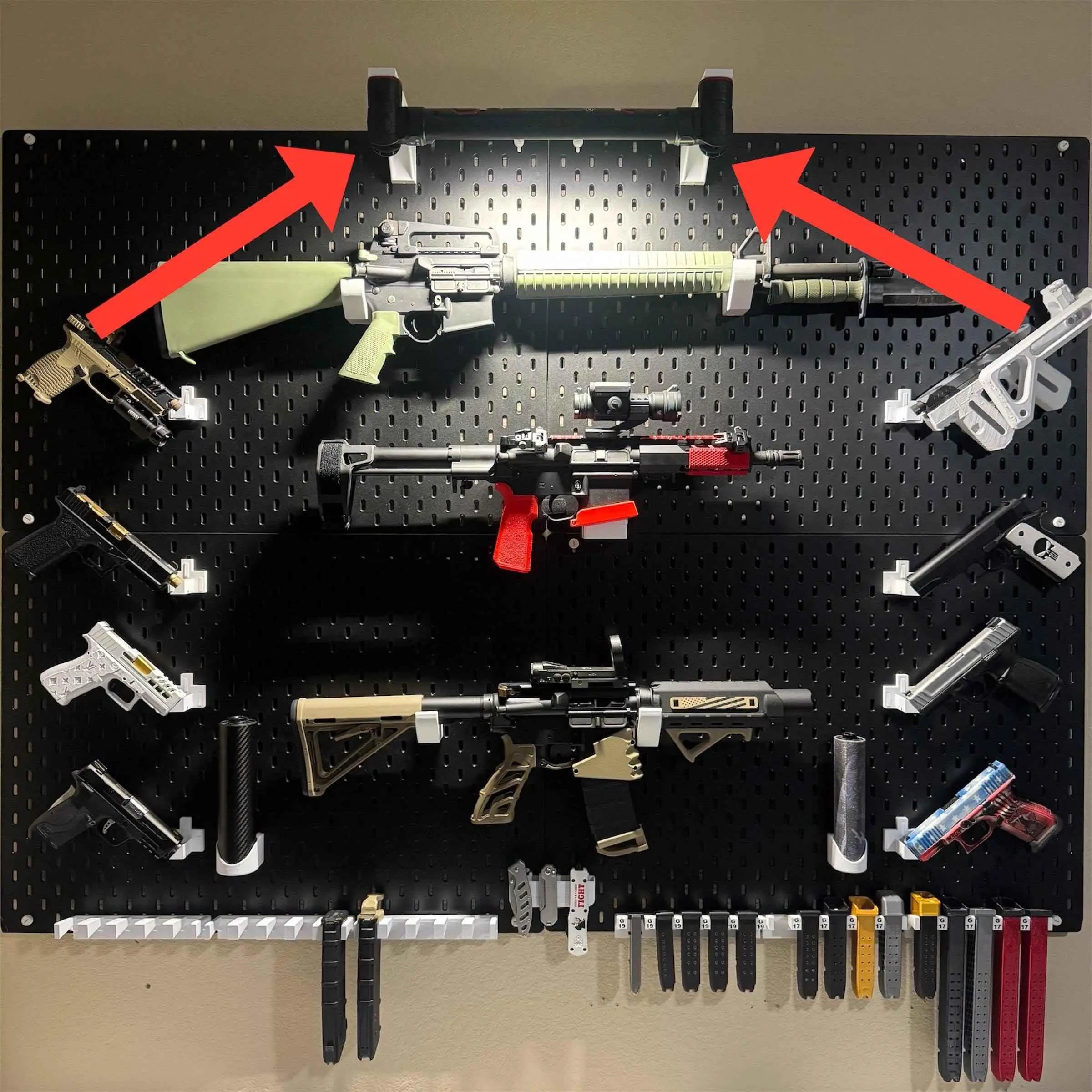 IKEA SKADIS Magnetic L-Bracket Light Holder | Heavy Duty Pegboard Mount