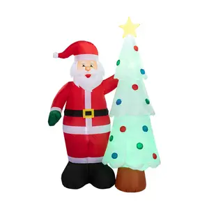 Mr. Christmas 7 ft. Outdoor Lit Inflatable - Santa and Tree Mr. Christmas 7 ft. Outdoor Lit Inflatable - Santa and Tree