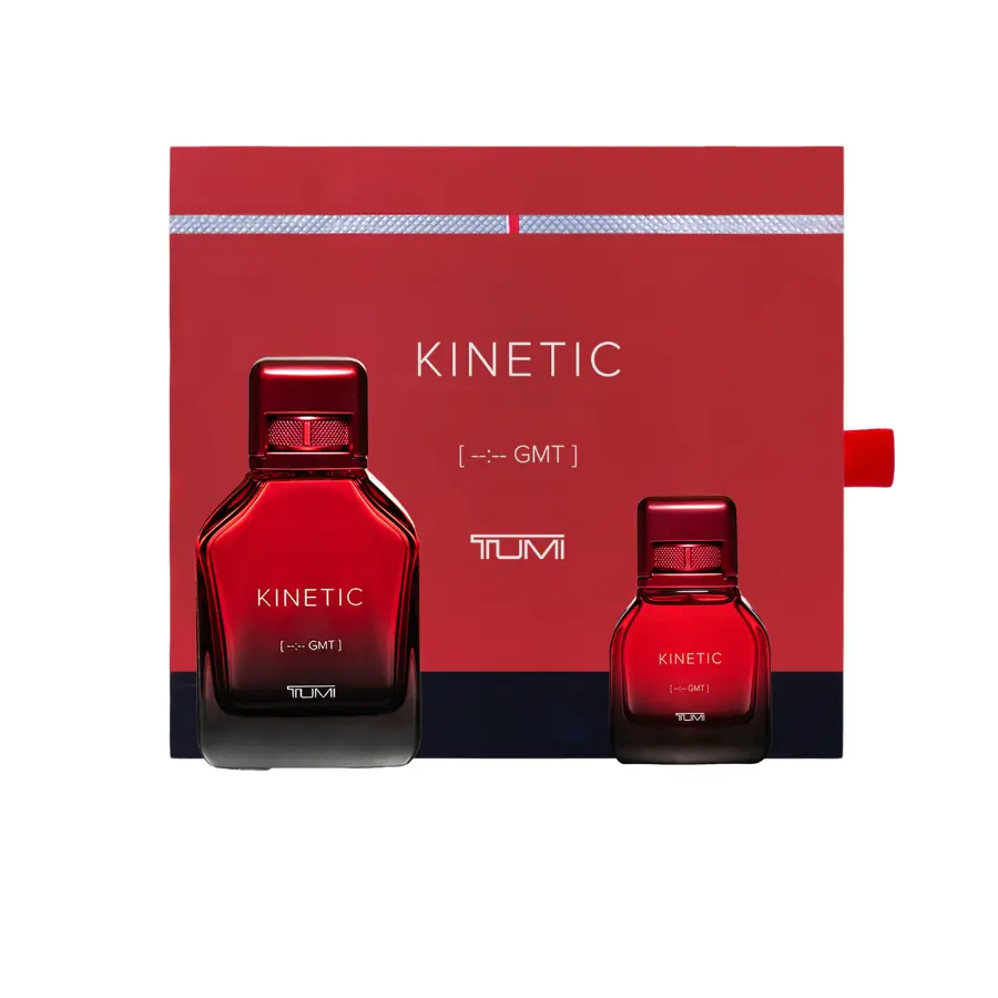TUMI Kinetic 2 Piece Men's Fragrance Gift Set, Eau de Parfum with Lasting Woody, Smoky & Teakwood Scent, 6.8 fl oz & 1.0 fl oz, Multi-Pack