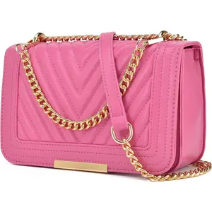 Crossbody Bags for Women Fashion Quilted  purse with Convertible Chain Strap Classic Satchel Handbag