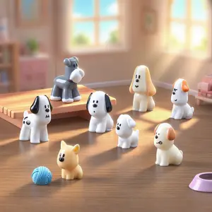 8-piece Set New Micro Landscape Creative Cute Puppy Figurines Dollhouse DIY Decoration Accessories Desktop Small Ornaments