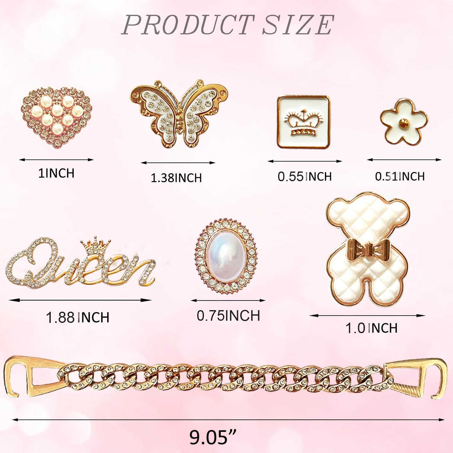 Bling Shoe Charms for Women,Girly Golden Chains for Clog Sandals,Rhinestones Bling Chain Charms Cute Designer DIY Shoe Accessories Decoration Jewels Party Favors Bling Shoe Charms for Women,Girly Golden Chains for Clog Sandals,Rhinestones Bling Chain Charms Cute Designer DIY Shoe Accessories Decoration Jewels Party Favors
