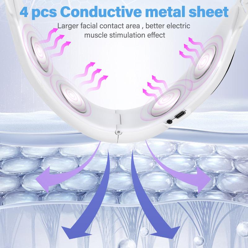 Electric V-Face Machine Double Chin Device with 7 Modes and 9 Gear Adjustable Intensities - Intelligent Double Chin Machine Face Lift Device for Face Lifting and Facial Sculpting