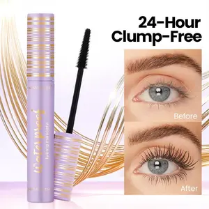Lengthening and curling mascara, sweat-resistant and smudge-proof eyelash liquid, creates a naturally curled and charming bold eye makeup, intense black and voluminous mild mascara, a daily essential cosmetic, perfect holiday gift
