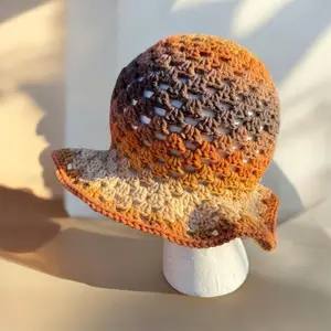 Bucket Hat - Handmade Crochet with Gradient Colors, Perfect for Summer Wear, Lightweight and Breathable Design