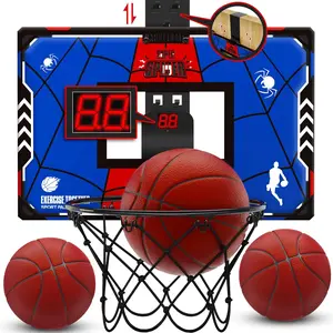 Indoor Mini Basketball Hoop for Kids – Over The Door Basketball Hoop with Scoreboard, Anti-Impact Backboard & 3 Balls, Pro Basketball Toy Gift for 5 6 7 8 9 10 11 12 Year Old Boys Girls
