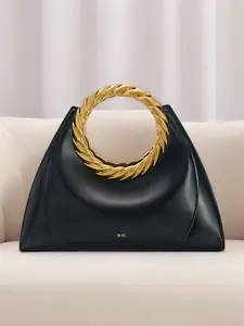 JW PEI Amiya Leaf Handle Sculpture Bag - Black