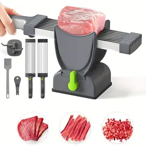 Meat Slicer Cleaver Kitchen Knife Set For Meat Slicing Shredding, Small Manual Fresh Meat Cutter Food Slicer, Home Cooking BBQ Use, With Firm Adsorption Base