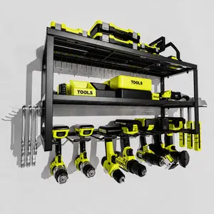 Heavy-duty metal wall-mounted drill bit storage rack - Garage organization and storage, tool placement and arrangement, suitable for storing drill bits, space-saving for garages and basements - An ideal choice as a DIY father's day gift, Organiser