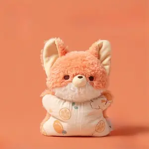 Mini Fox Bean Bag Plush Pet Toy, Palm Size Stuffed Animal Doll for Pet Play, Home Desk Sofa Decoration and Holiday Gifts