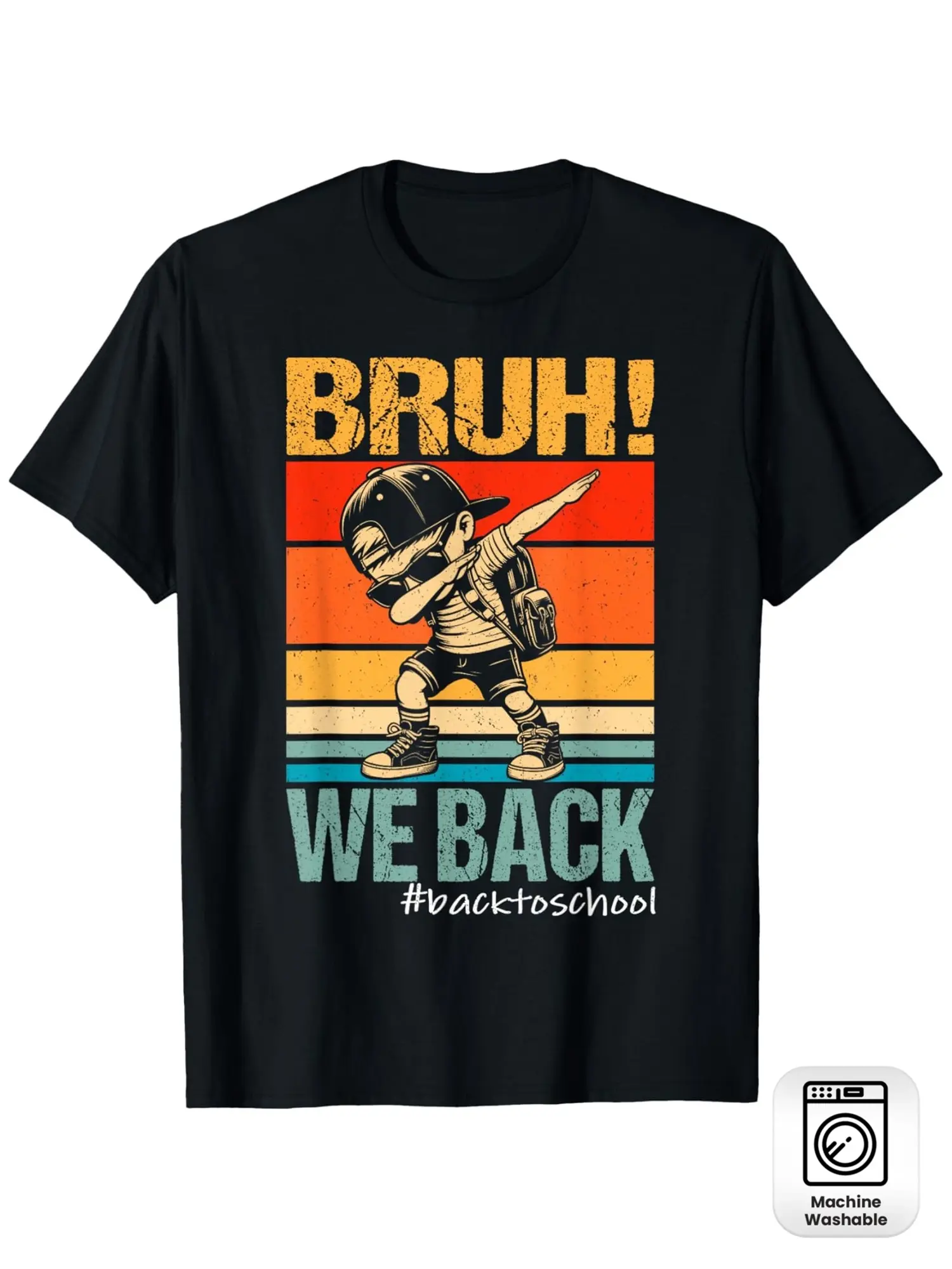 Bruh We Back T-Shirt - Unisex 100% Cotton Soft Round Neck Casual Tee Suitable for Back to School, First Day of School, Ramadan, Valentine's & Birthday Present for Men & Women - Machine Washable Year-Round Apparel