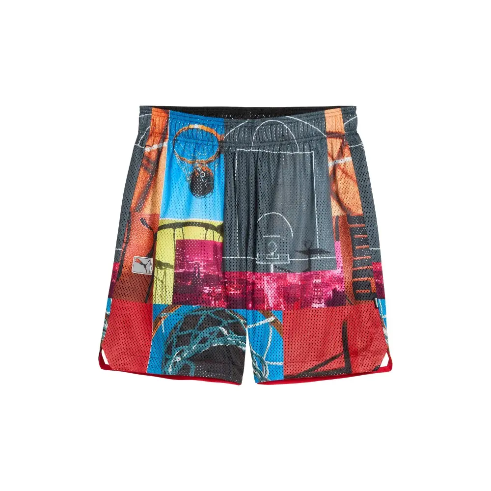 PUMA Mens Hooptopia Reversible 7 Inch Athletic Shorts Casual Bottoms Casual - Black