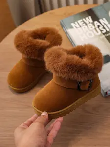 Comfortable and Warm Snow Boots, Princess Style Soft Thick Design for Girls, Anti-Slip Sole Ensures Safety, Easy on and off, Cute Winter Boot