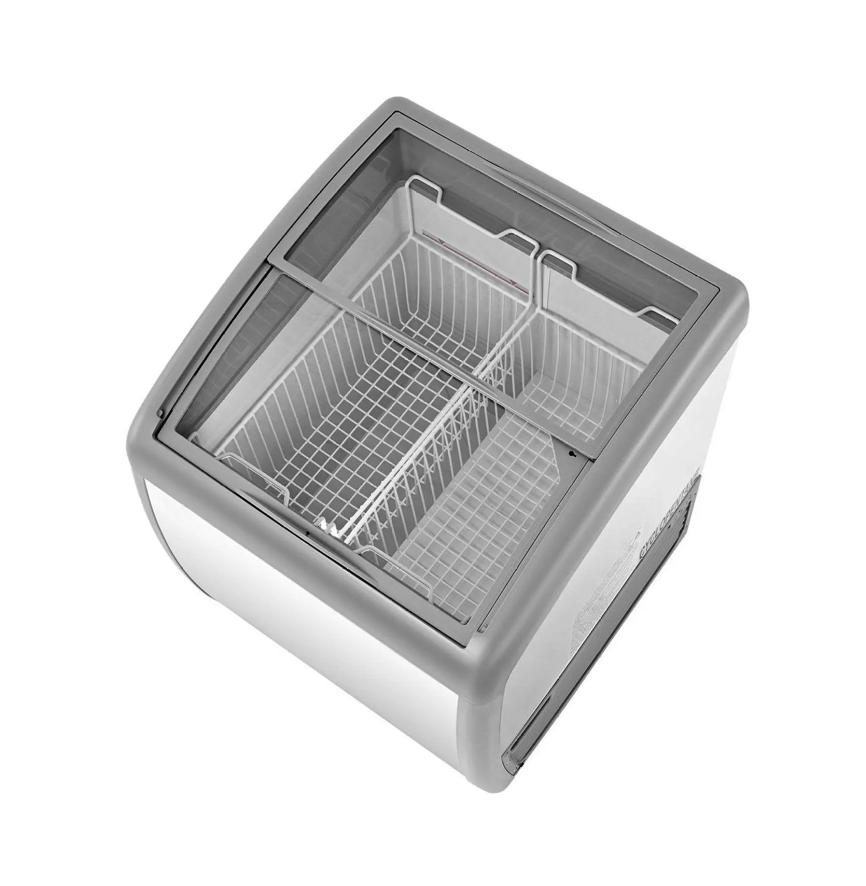 Ice Cream Display Freezer, 5.4 Cu.Ft Chest Freezer -19F to 3F, Sliding Glass Doors, Locking Casters, LED Lighting, 2 Baskets for Ice Cream Shops