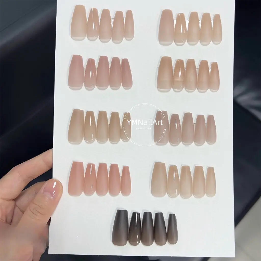 Colored nail tips in nude series Colored nail tips in nude series