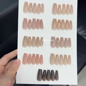 Colored nail tips in nude series
