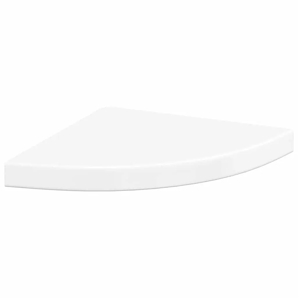 vidaXL Wall Corner Shelf, Floating Corner Shelf, Display Shelf, Wall Mounted Shelf for Book DVD CD Photo Frame, Modern Style, High Gloss White MDF 323907